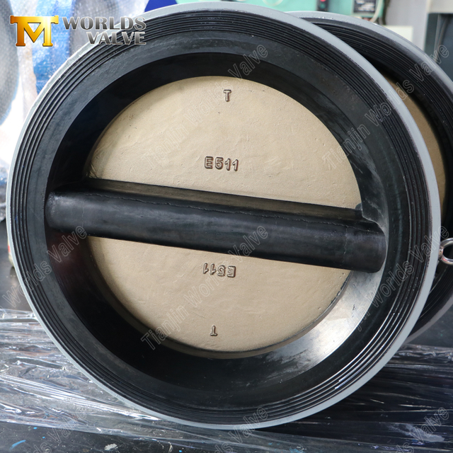 Válvula de retención tipo wafer de placa doble con disco de bronce y aluminio