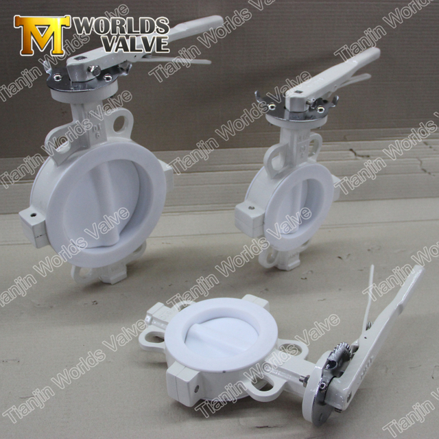 Válvula de mariposa con revestimiento de PTFE con brida tipo oblea