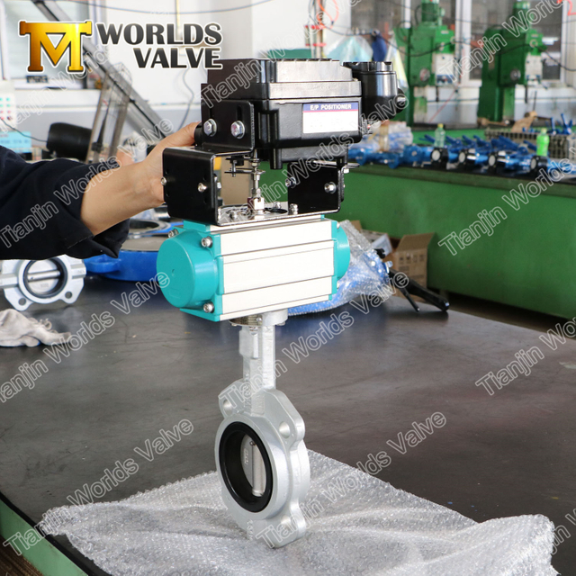 Actuador eléctrico neumático Solenoide API API Estándar de oblea Tipo de mariposa Válvulas de control