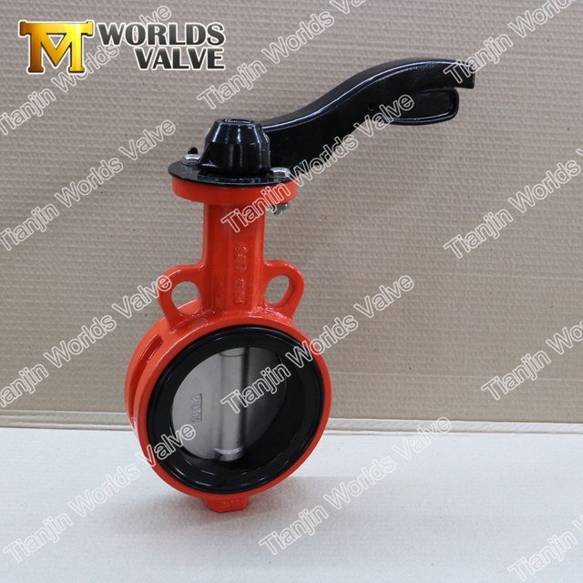 Válvula de mariposa de asiento de goma de compuerta de palanca de aluminio