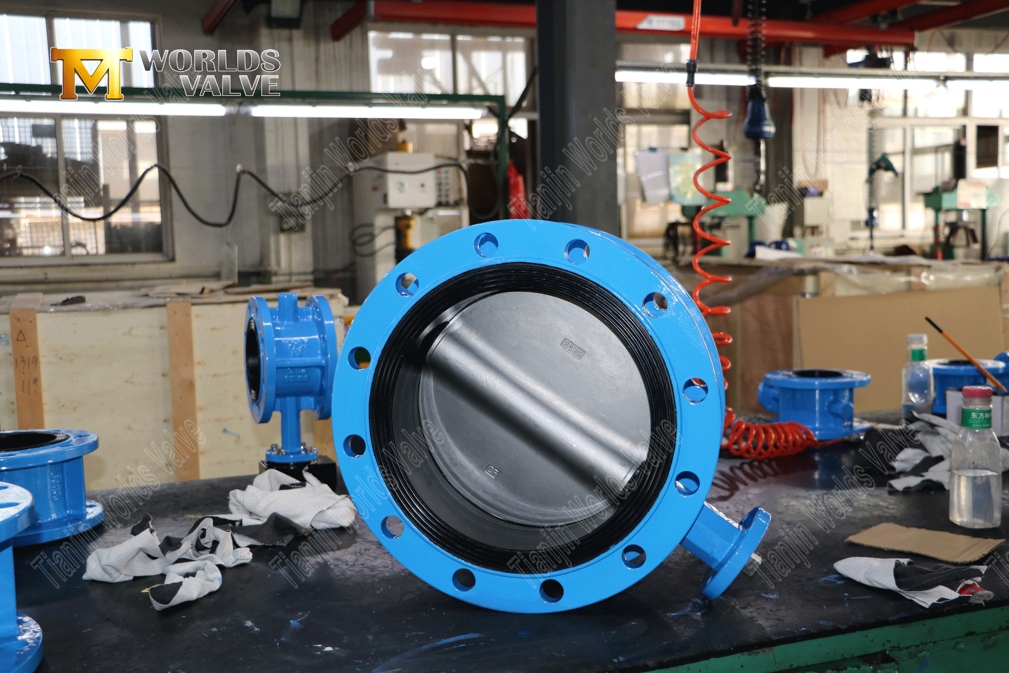 Conexi&oacute;n de doble brida V&aacute;lvula de mariposa de goma vulcanizada