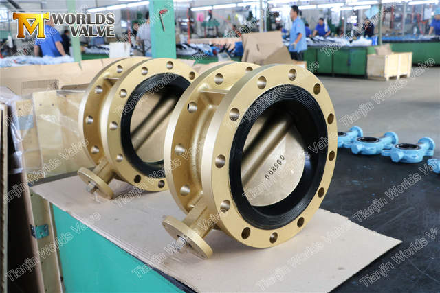 Aluminio Bronce C954 C955 C958 Válvulas de mariposa de doble brida para agua de mar