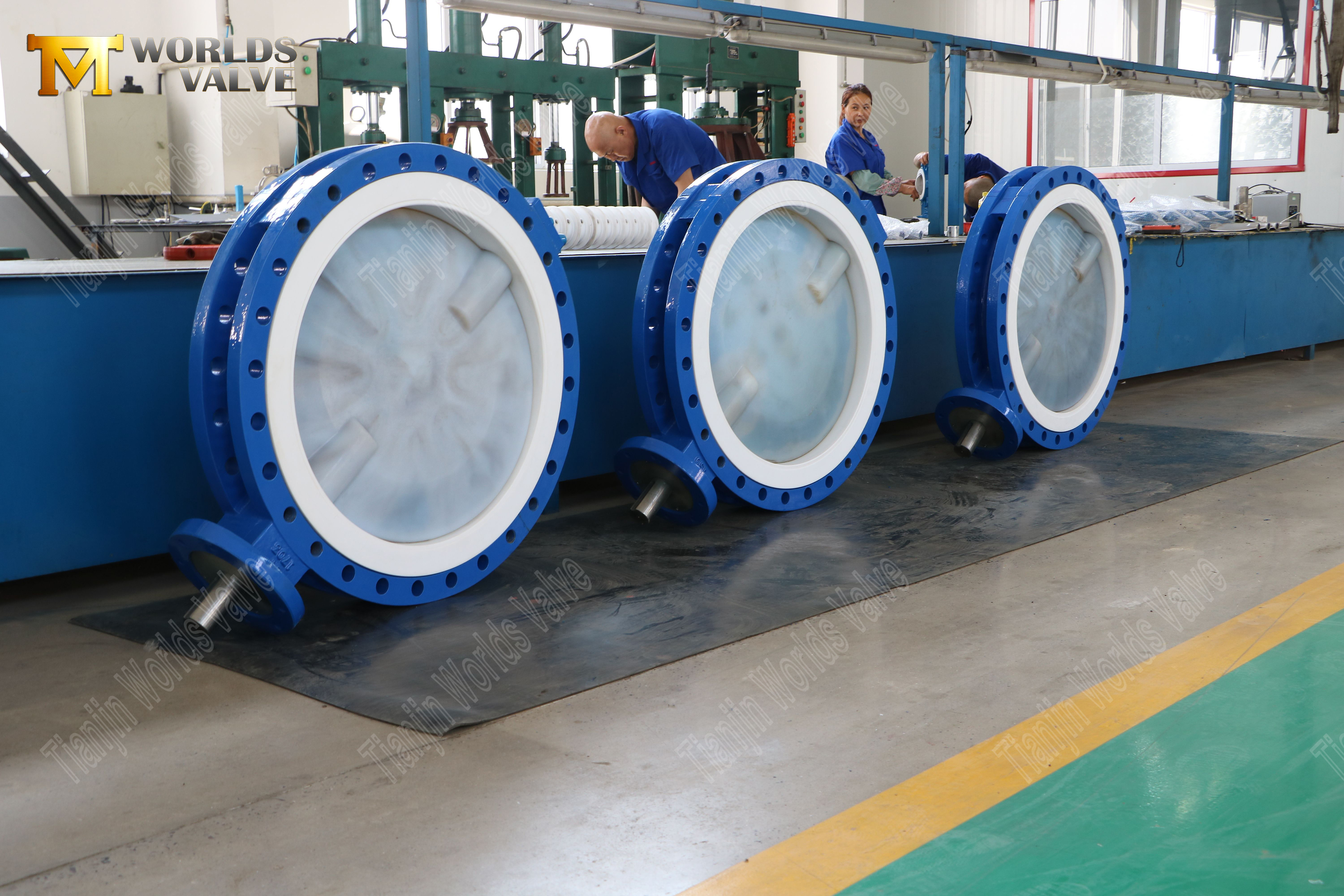 V&aacute;lvula de mariposa PFA para servicio qu&iacute;mico, 150 lb, asiento de PTFE, accionada por engranajes (7)