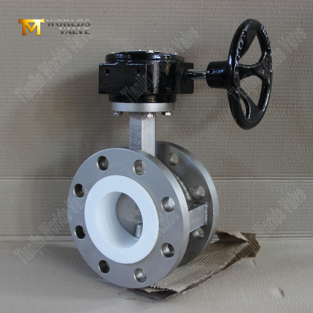 Válvula de mariposa bridada con asiento de PTFE y disco CF8M | Diseño de cuerpo dividido