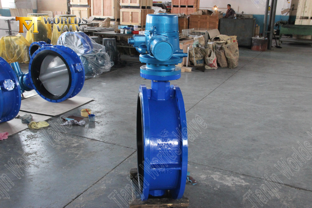 Válvulas de mariposa motorizadas: válvula de mariposa de brida doble con actuador eléctrico