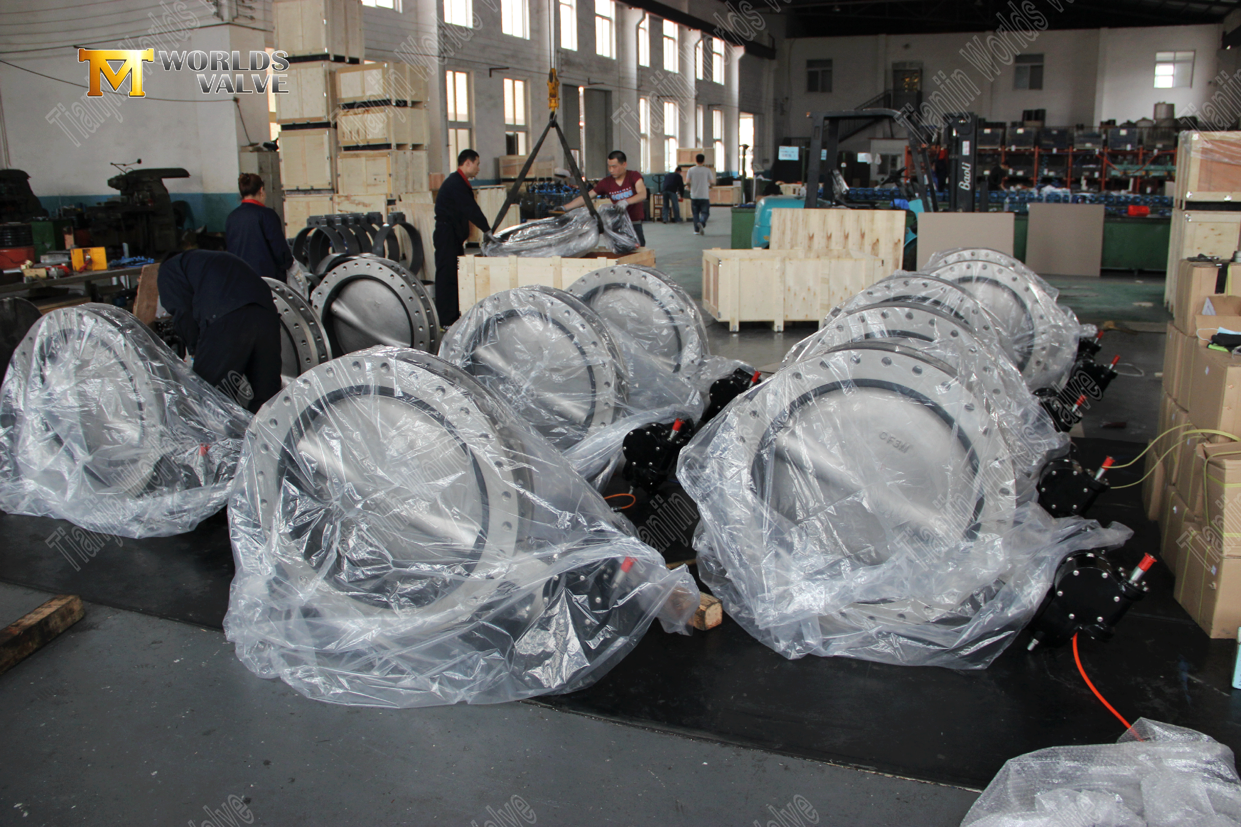 V&aacute;lvula de mariposa en forma de U operada por engranaje (8)