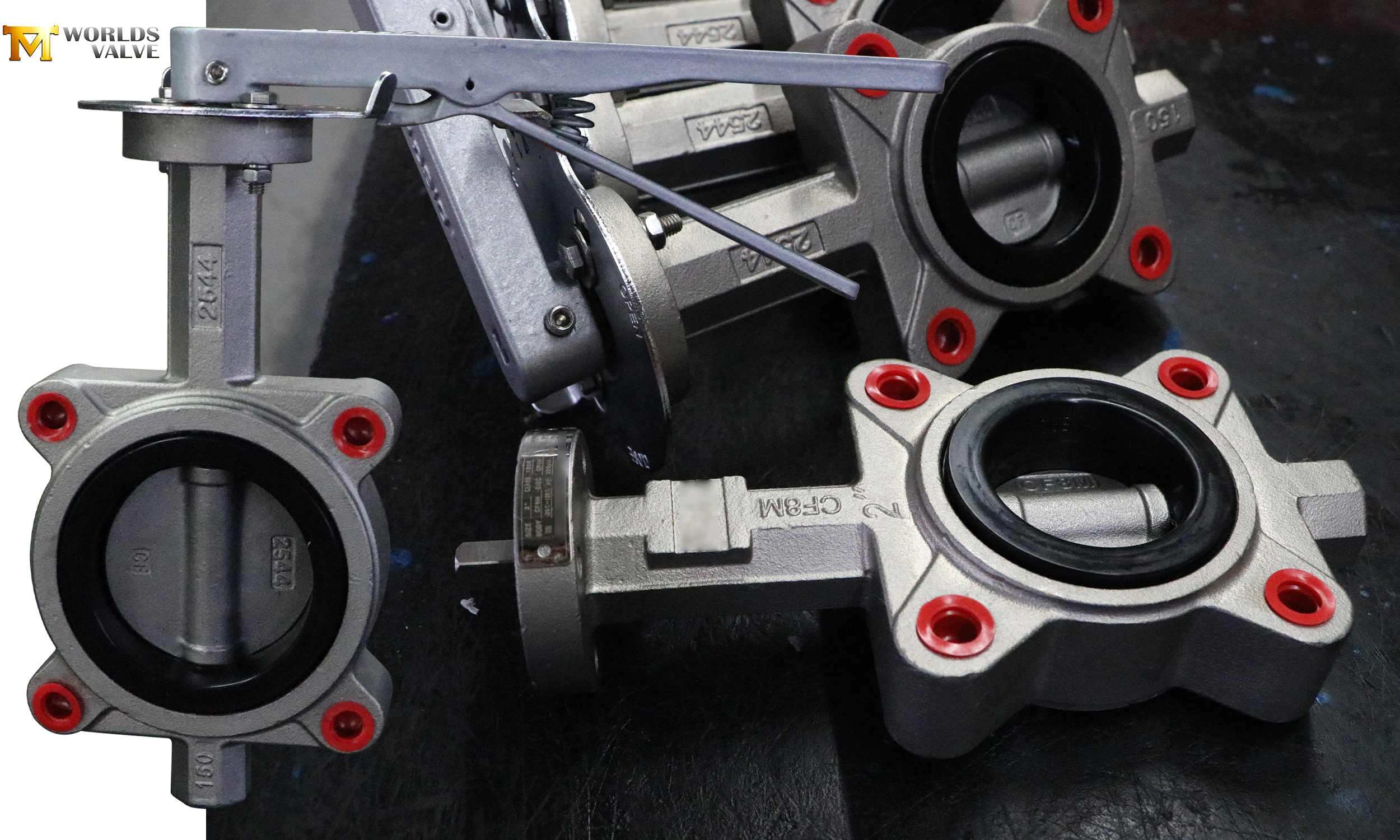 Válvula de mariposa de orquería de acero inoxidable completo con palanca manual: resistencia a la corrosión superior