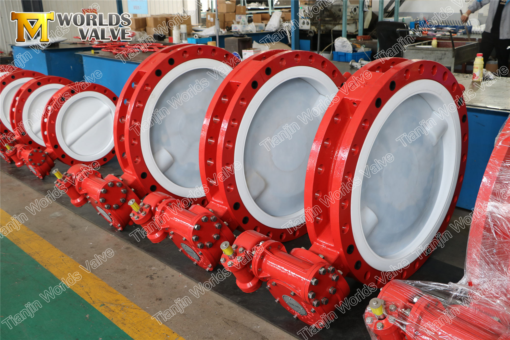 V&aacute;lvula de mariposa de doble brida doble PFA