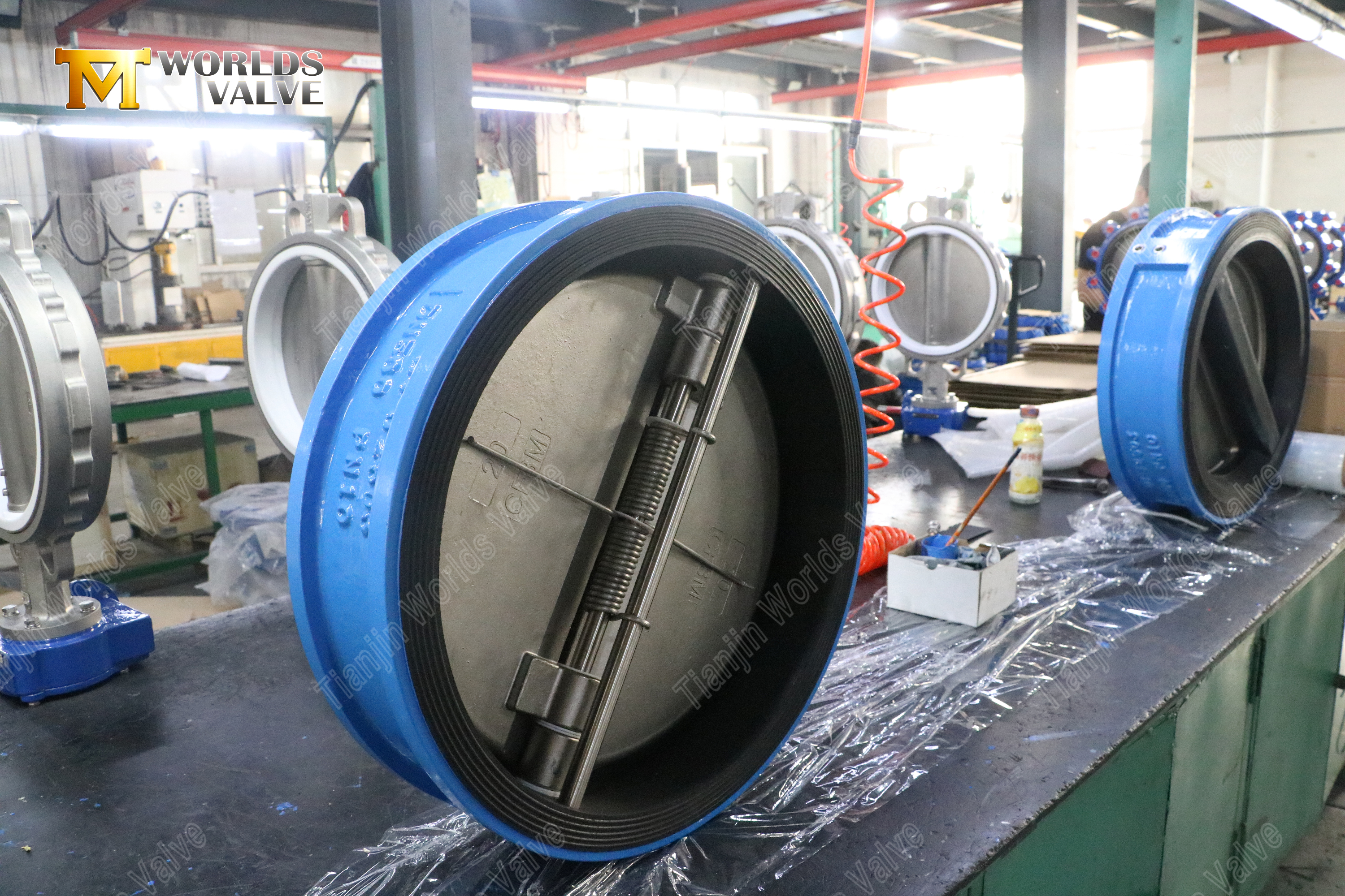 V&aacute;lvula de retenci&oacute;n tipo wafer de placa doble con disco de bronce y aluminio (8)