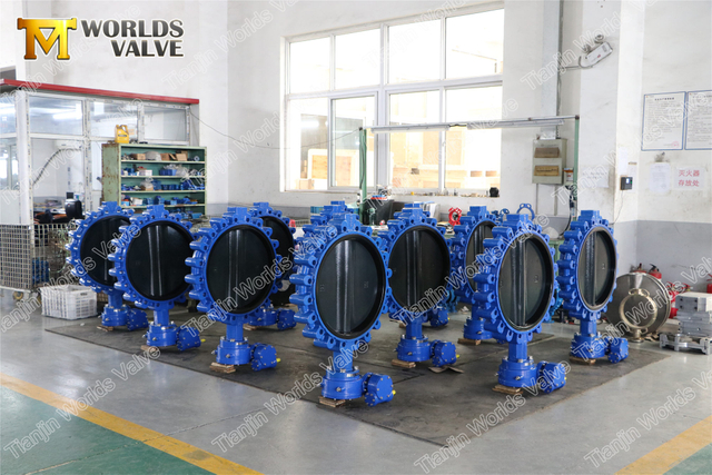 Válvula de mariposa de disco con recubrimiento Halar de carga completa con actuador neumático de doble efecto