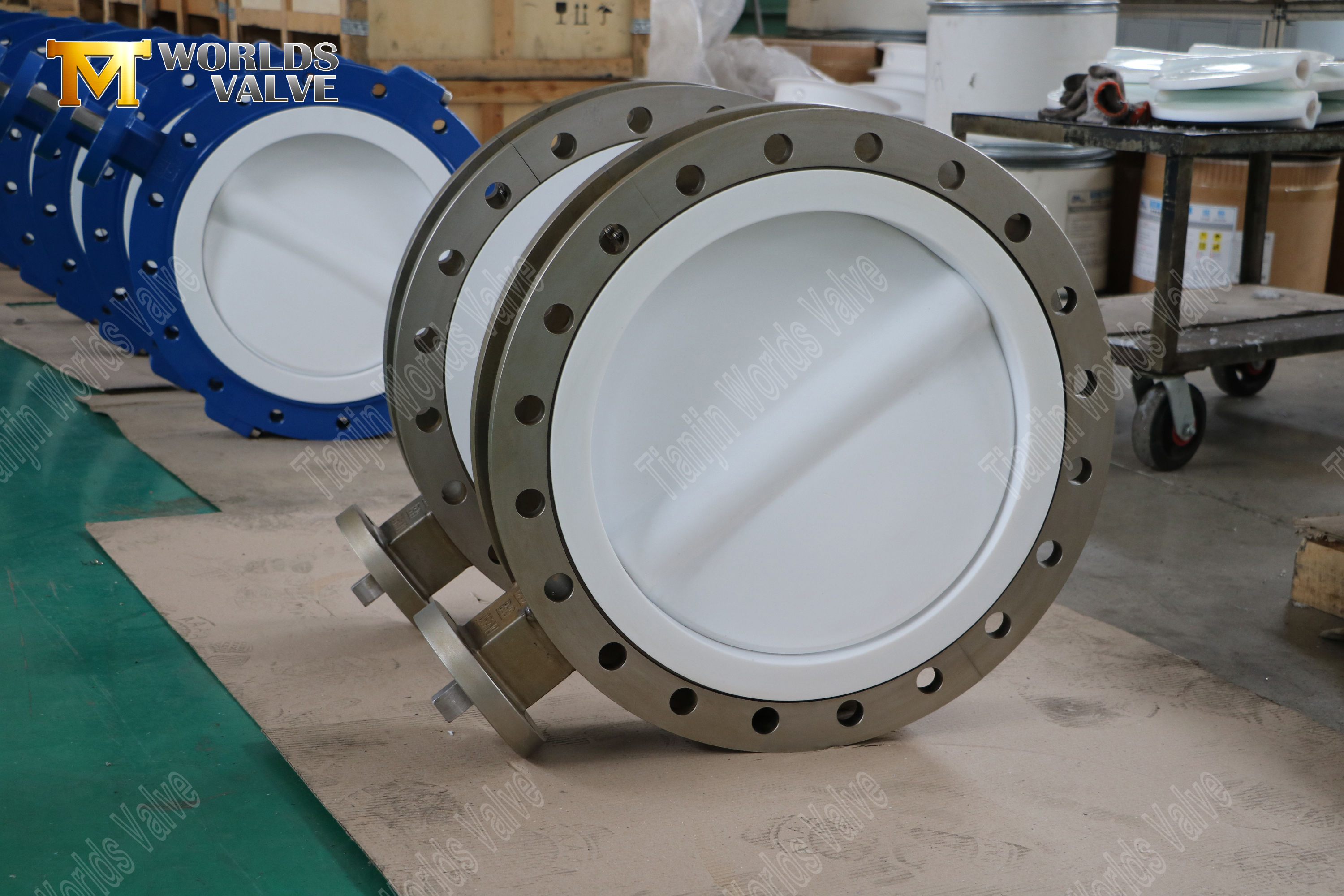 V&aacute;lvula de mariposa de cuerpo dividido CF8M con disco PTFE y asiento-3 (1)