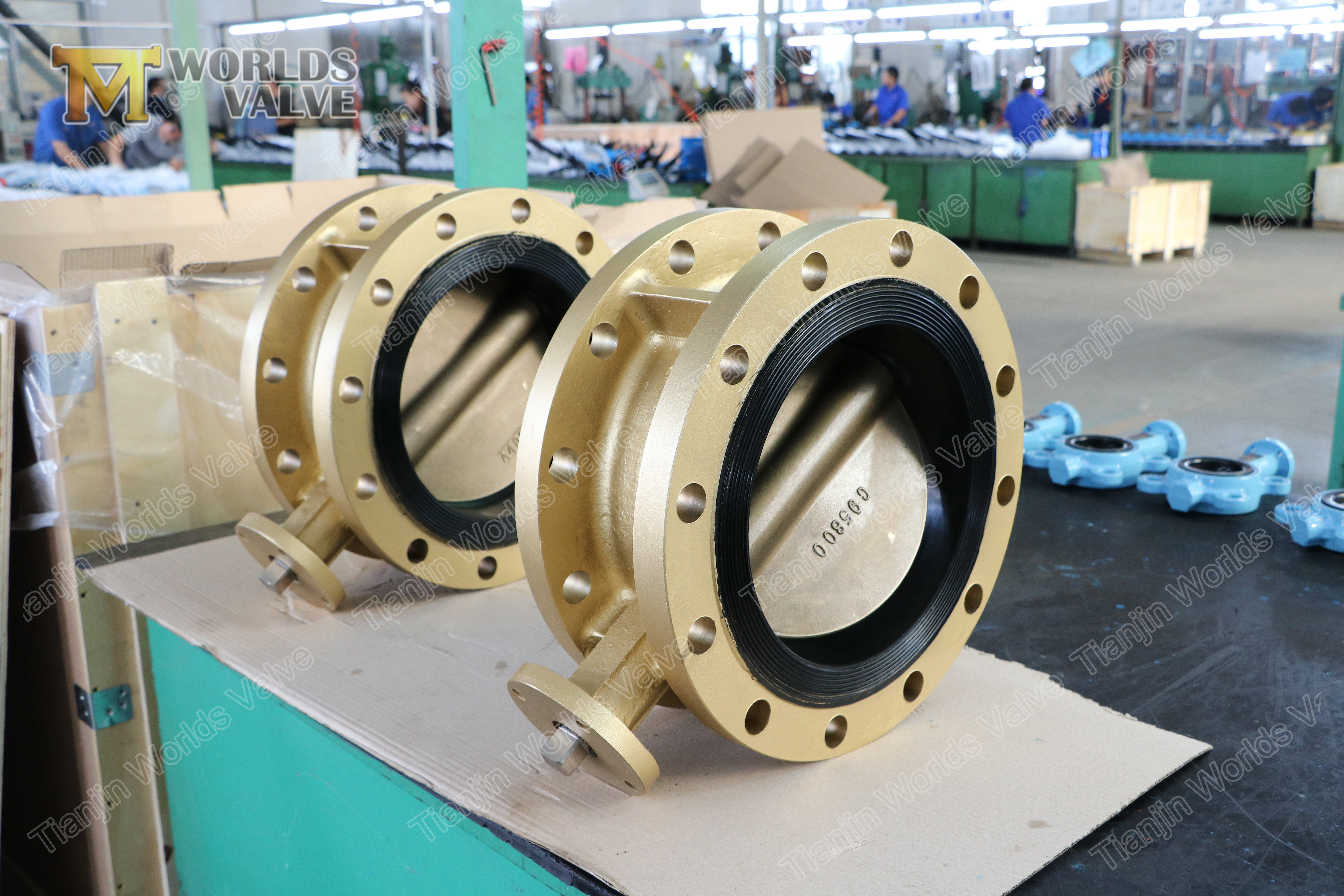 4 v&aacute;lvula de mariposa de doble brida con actuador neum&aacute;tico