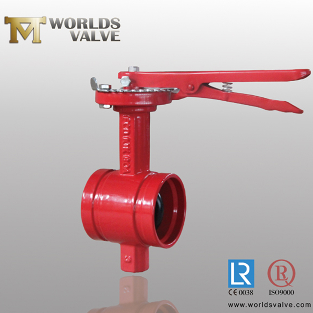 Válvula de mariposa de extremo ranurado de disco recubierto de EPDM / NBR / VITON / BUNA