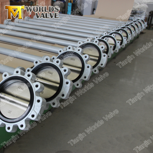 Válvula de mariposa del extremo roscado del tipo de lúbo de buena calidad con tallo / eje largo / extendido