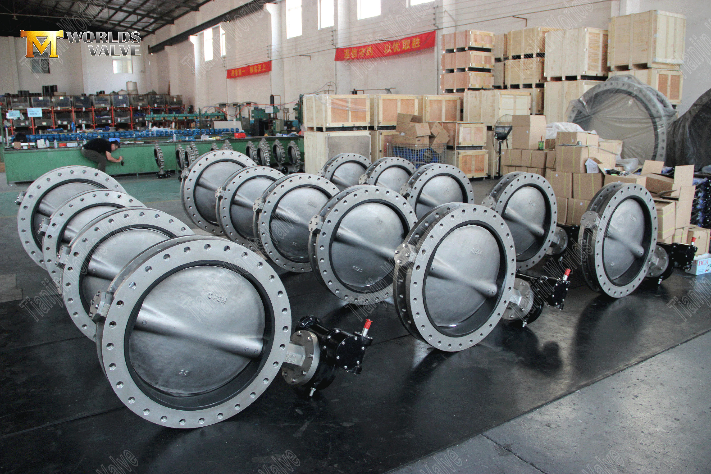 V&aacute;lvula de mariposa en forma de U operada por engranaje (5)