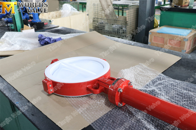 Fabricantes de válvulas de mariposa de teflón Válvula de mariposa forrada con el tallo de extensión