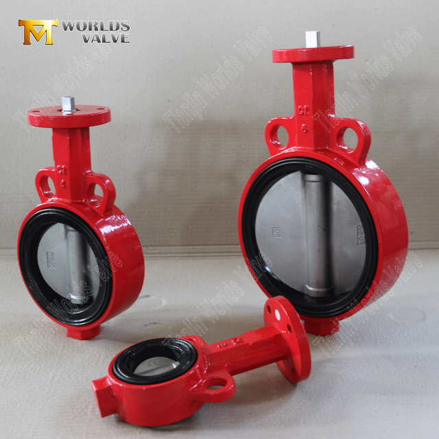 Válvula de mariposa tipo oblea con cuerpo y disco de acero inoxidable