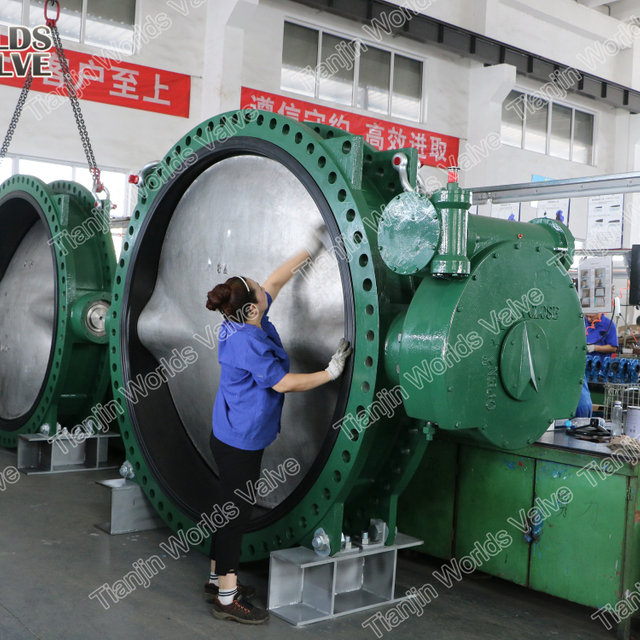 AWWA C504 C207 DN1950 78 '' Válvula de mariposa de doble brida de hierro dúctil