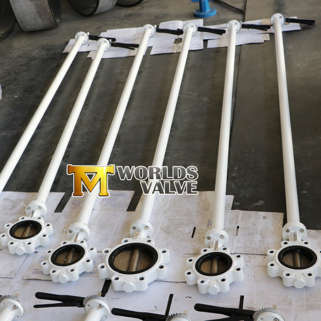 Válvula de mariposa tipo y girado con husillo extendido