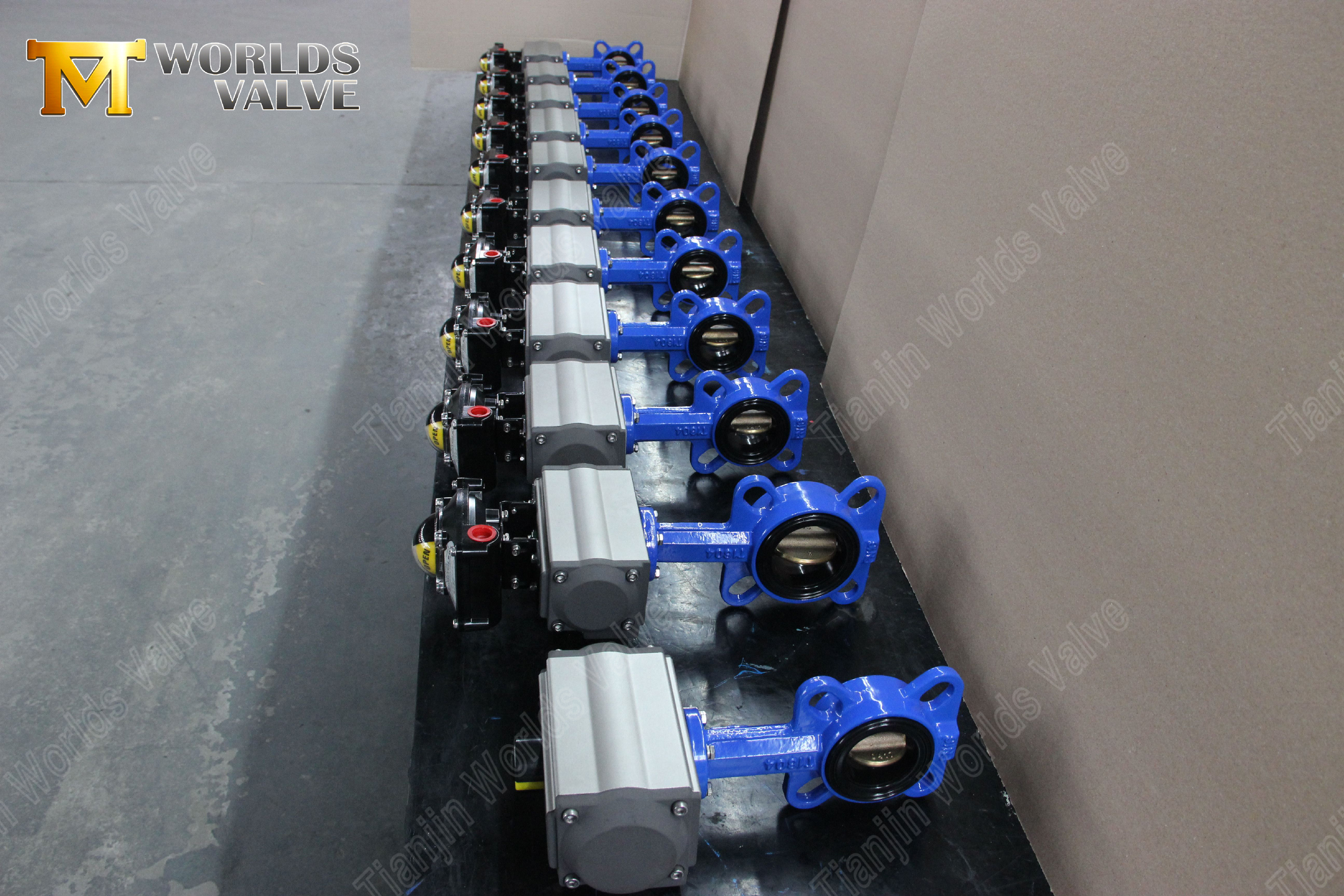 V&aacute;lvula de mariposa neum&aacute;tica tipo oblea con disco de bronce C95400 e interruptor de l&iacute;mite Proveedor OEM de tama&ntilde;o compacto (9)