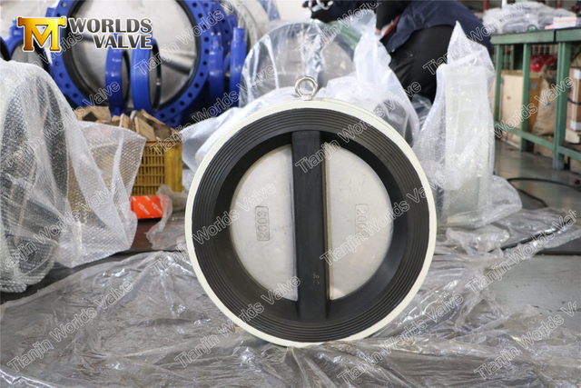 Revestimiento de caucho EPDM completo Revestimiento Válvulas antirretorno de retención oscilante de doble placa para agua de mar