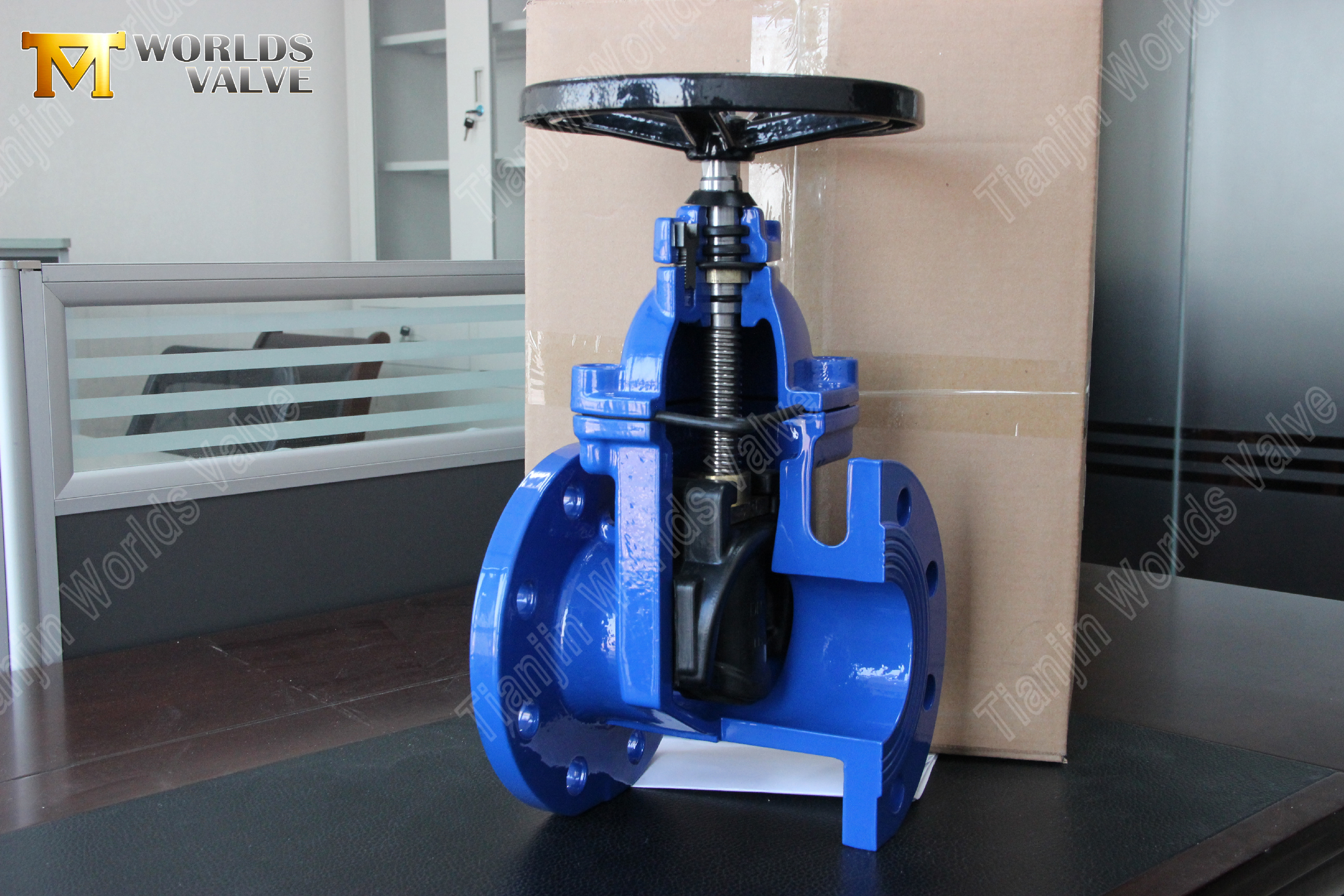 BS5163 V&aacute;lvula de compuerta de hierro d&uacute;ctil con v&aacute;stago no ascendente y asiento resistente Soluci&oacute;n confiable de control de agua-1 (1)