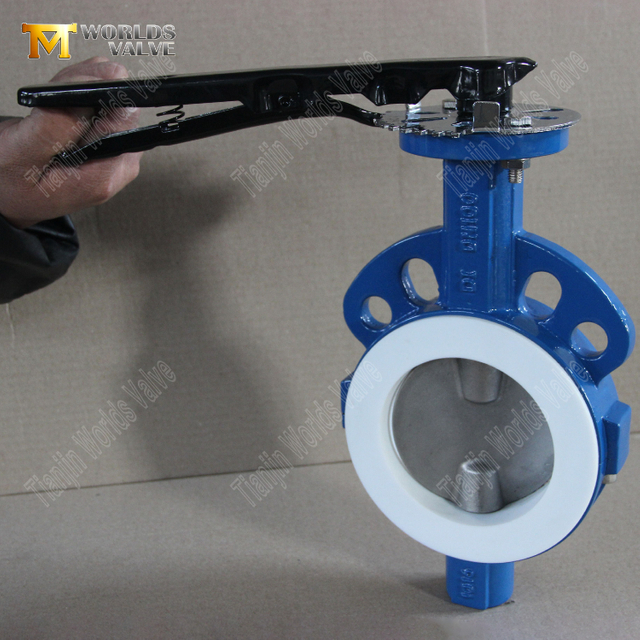 Válvula de mariposa Wafer de cuerpo dividido - Asiento de PTFE, fabricante OEM